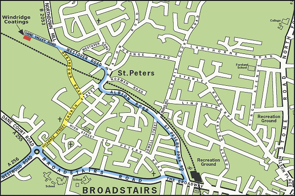 Map of St.Peters, Broadstairs